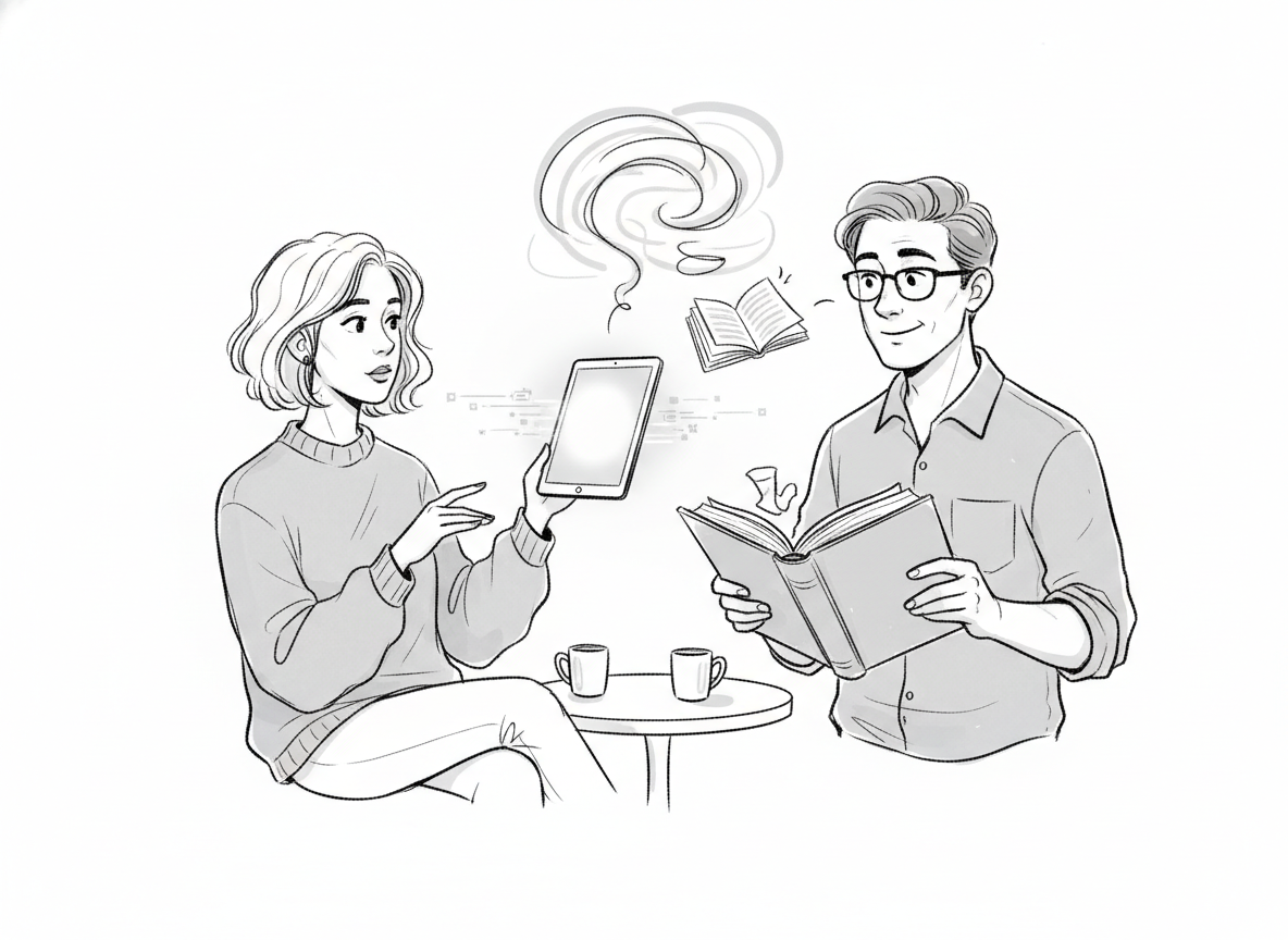 Listen to Sarah and Julian discussing about reading habits